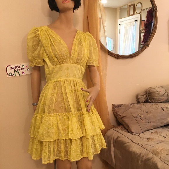 yellow peasant dress